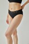 Women's Black Lace Bikini High Panties - 4