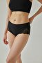 Women's Black Lace Full Brief Low Panties - 4