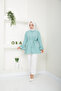 Pleated Sleeve Shirt Collar Hijab Tunic - 2