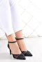 Kaylee Black Satin Mesh Stoned Stiletto 9 Cm - 3