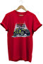 Offroad 4X4 Mountain Car Jungle Theme Print Regular Fit 100% Cotton Red T-Shirt