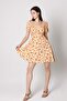Women's Side Waist Low-cut Short Sleeve Patterned Mini Dress - 5