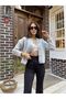 Women's Light Gray Crew Neck Gold Buttoned Teddy Plush Soft Knitwear Cardigan - 5