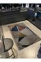 Shape Collection Beige Brown Navy Blue Tones Patterned Woven Base Modern Decorative Carpet 28