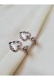 Women's Silver Heart Earrings with Star Detail
