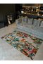 Multicolored Mixed Flowers Patterned Creative Modern Decorative Carpet 5143 - 4