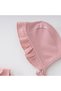 Newborn Baby Girl Rompers Set Helen Lora Hat Waffle Baby Set Cotton Hospital Outlet - 5