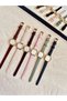 Bella Model Dark Brown Color Strap, Special Design Women's Wristwatch, Gold Color Case, White Color Dial - 3