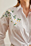 Women's Daisy White Embroidery Detail Oversize Woven Shirt Gml- 19001228 - 7