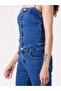 Dark Blue Lycra Strap Jumpsuit - 3