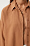 Women's Tan Oversize Linen Ayrobin Shirt Dd01222 - 5
