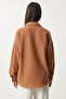 Women's Tan Oversize Linen Ayrobin Shirt Dd01222 - 6