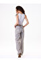 Light Blue Faded Effect Wideleg Jeans - 3