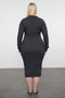 Anthracite Polo Neck Ribbed Knitwear Dress Tbbaw23Ah00002 - 5