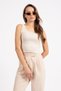 Women's Summer 2445 Silvery Strap Knitwear Bluz Beige - 4