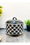3-Piece Patterned Pot and Copper Set - Checkerboard Pattern, with Handles