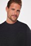 Slim Fit Crew Neck Self-Patterned Anthracite Men's Knitwear Sweater - 3