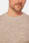 Men's Slim Fit Crew Neck Self Patterned Cream Color Knitwear Sweater - 5
