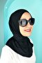 حجاب نسائي رملي ممشط من القطن ليكرا عملي غير قابل للانزلاق حجاب أسود اللون وشاح شال بونيه