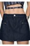 Stitched Denim Skirt - 6