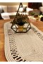 Modernin Natural Jute, Patterned, Gray, Placemat, Table, Coffee Table Cloth Runner. 35x100 - 4