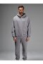 Men's Smoked 3 Thread Cotton Comfortable Oversize Tracksuit Set with Elastic Legs - 6