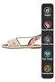 Women's Vegan Leather Beige Lace-up Sandals - Lost In Pattern Design - 7
