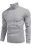 Gray Turtleneck Men's Knitwear Turtleneck Sweater - 2
