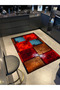 Geometric Checkered Red Dyed Themed Patterned Woven Base Carpet and Washable Carpet Miravip10247 - 2