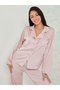 Solid Piped Button Through Shirt & Pyjama Set - 2