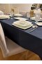 Navy Blue Cotton Linen Tablecloth - Liquid Resistant, Care Free - 6