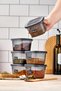 6-Piece Square Anthracite Labeled Spice Container Set - 550 ml - 6-Piece Square 0.55 Lt - 2