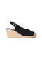 Real Handmade Black Back Strap Open Heel Open Toe Straw Linen Espadrille Wedge Heel Handmade