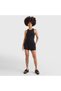 Women's Elastic Waist Short Length Logo Woven Fabric Black Shorts Dw0Dw12626-Bds