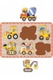 Cute Vehicles, Animals, Excavator, Mixer, Fruits Wooden Shape Sorting Set - 3