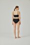 Women's Black Lace Bikini High Panties - 3