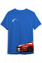 Car Side Detailed Speed ​​Limit Printed Regular Fit 100% Cotton Blue T-Shirt