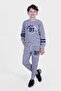 New York 91 Printed Boy's Grey-Melange Tracksuit - 2