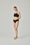 Women's Black Lace Bikini High Panties - 2