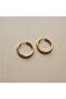 Gold Steel Hoop Earrings - 2
