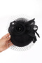 Stylish Bridal Cap with Pearl and Feather Detail Bridal Wedding Hat