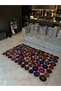 Shape Collection Multicolored Mixed Circles Patterned Woven Base Modern Decorative Carpet 22 - 4