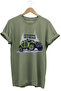 Offroad 4X4 Mountain Car Jungle Theme Print Regular Fit 100% Cotton Khaki T-Shirt