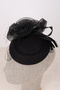 Stylish Bridal Cap with Pearl and Feather Detail Bridal Wedding Hat - 2