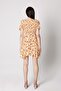 Women's Side Waist Low-cut Short Sleeve Patterned Mini Dress - 8