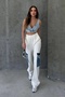 Women's Stylish Sweatpants with Elastic Waist and High Waist Side Denim Pocket Detail - 5