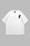 White Unisex Oversize Tshirt with Patch Detail