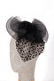Elegant Bridal Cap, Polka Dot Veil, Wedding Hat, Feathered Wedding Cap - 4