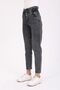 Anthracite High Waist Lycra Belt Drawstring Button Detailed Mom Jean Jeans - 4