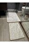 Glitter Bamboo Non-Slip Leather Base Dust Stain Resistant Set of 2 Toilet Bowl Bath Mat Set - 5